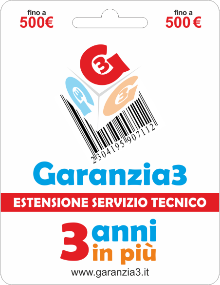 Estensione servizio tecnico - Garanzia 3 anni in più - fino 500 €