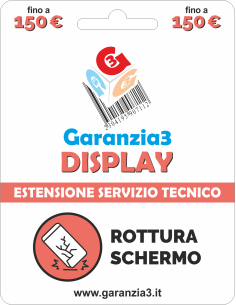 Garanzia 12 mesi danno accidentale schermo - fino 150 €