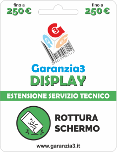 Garanzia 12 mesi danno accidentale schermo - fino 250 €