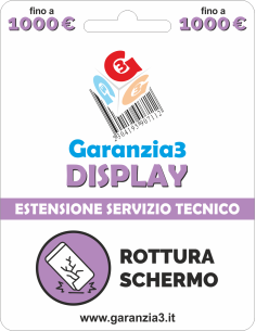 Garanzia 12 mesi danno accidentale schermo - fino 1000 €