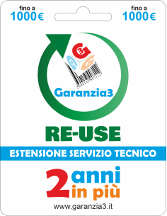 2 anni in più per prodotti ricondizioni - fino 1000 €