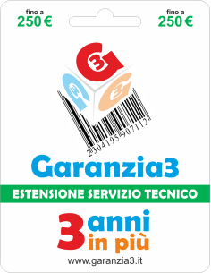 Estensione servizio tecnico - Garanzia 3 anni in più - fino 250 €
